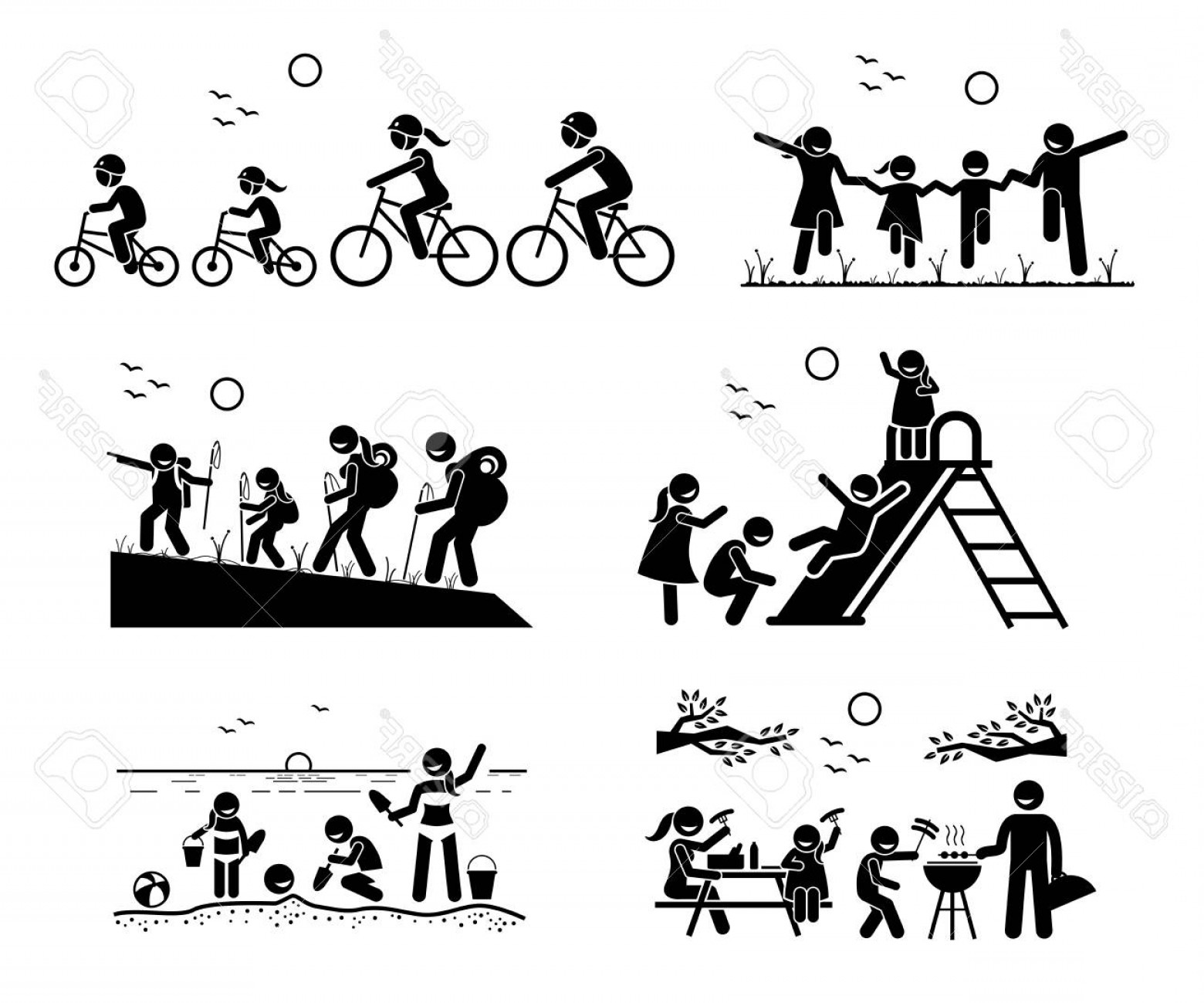 1560x1299 Photostock Vector Family Outdoor Recreational Activities Stick