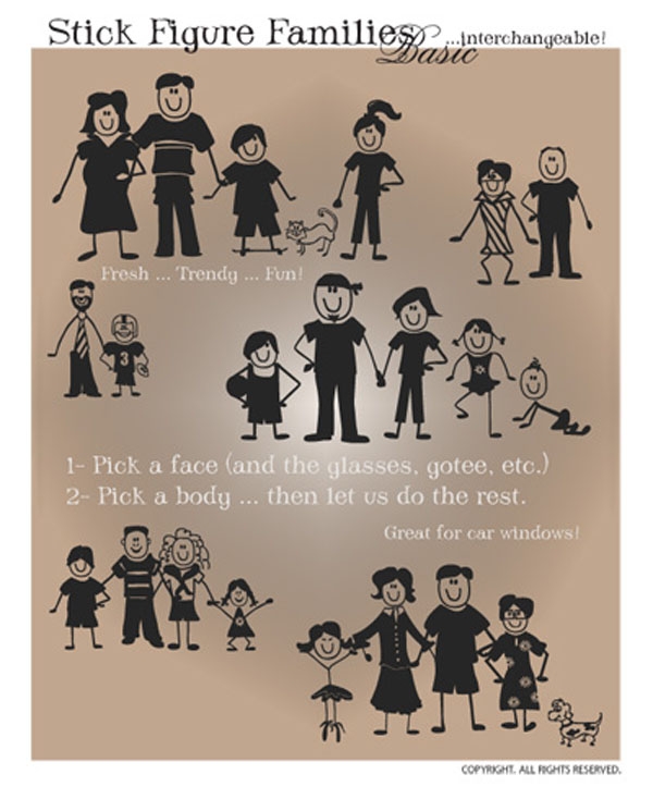 600x734 Stick People Vector Graphics