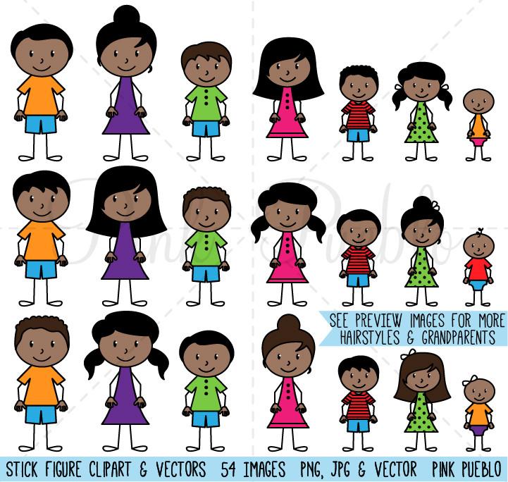 721x684 African American Stick Figure Family Clipart Pinkpueblo
