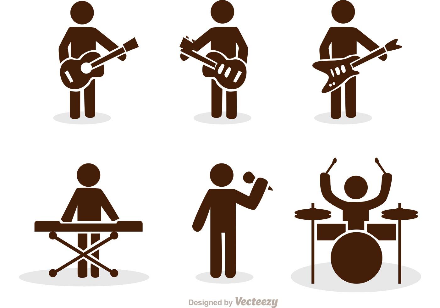 1400x980 Illustration Of Band Stick Figure Icons Vector Pack