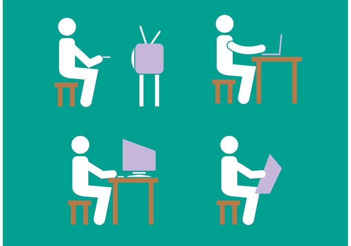 700x490 Stick Figure Icon Vector Set