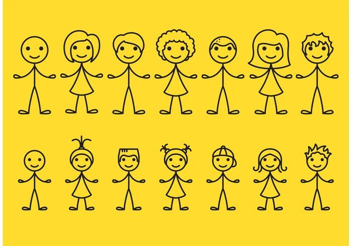 700x490 Stick Figure Icons Free Vector Art, Vector Art, Stick Figures