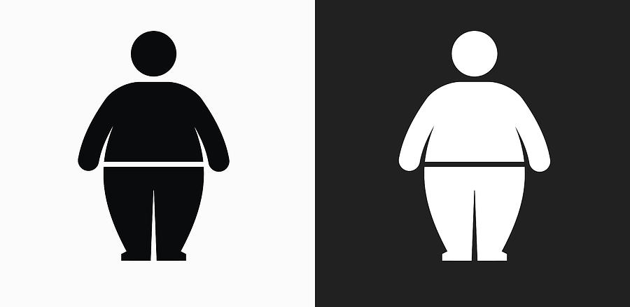 900x438 Stick Figure And Weight Gan On Black And White Vector