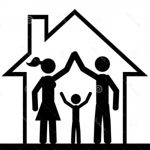 300x300 Stock Illustration House Family Inside Stick Figure Vector