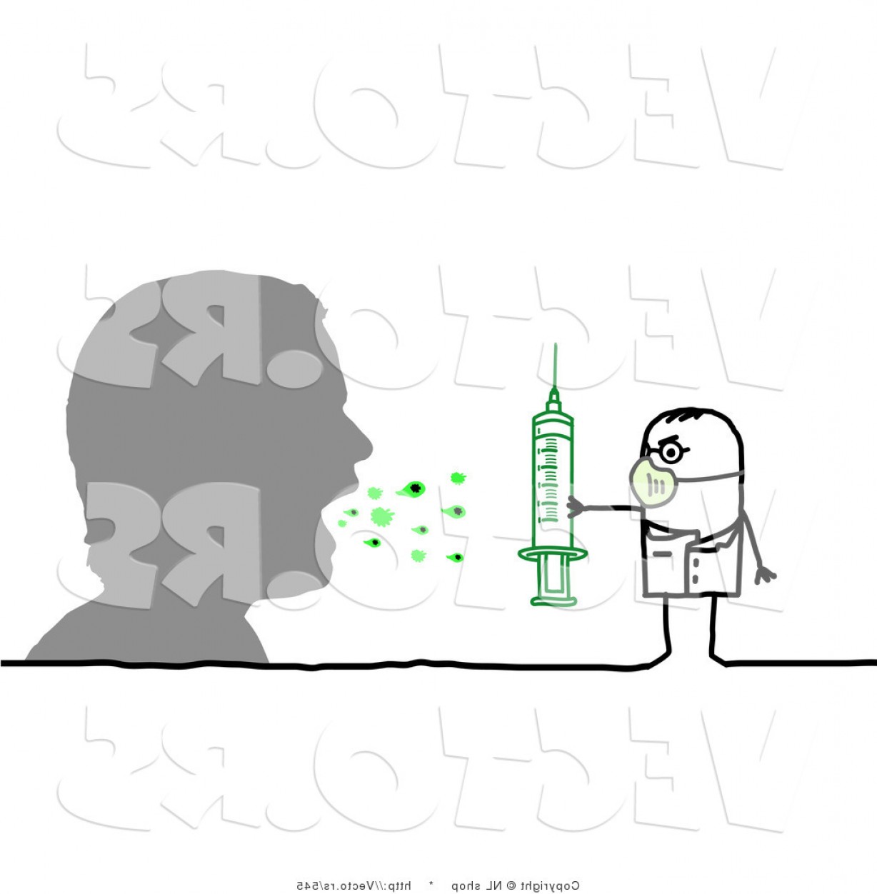 1228x1252 Vector Of A Sick Man Coughing On A Stick Figure Doctor
