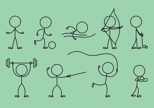 632x442 Stick Figure Icons Sports Free Vector Download Cannypic