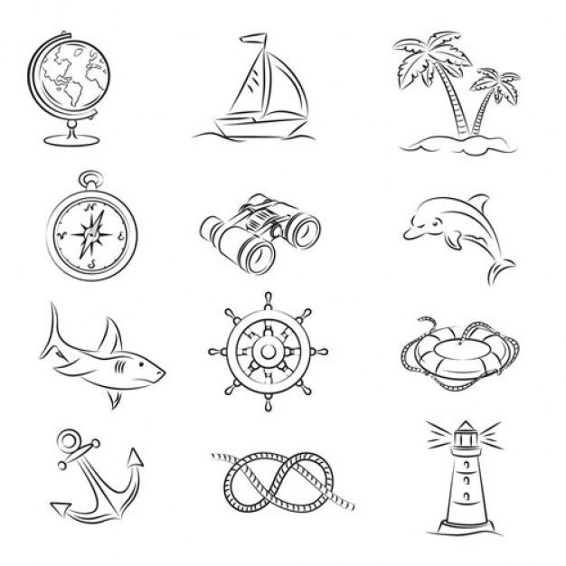 626x626 Nautical Elements Vector Material Stick Figure Risunki Graphic