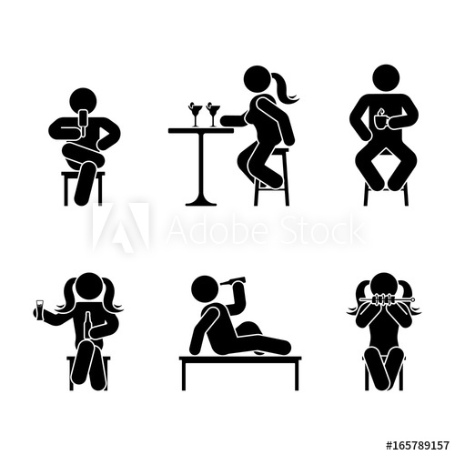 500x500 Man People Various Sitting, Eating And Drinking Position Posture