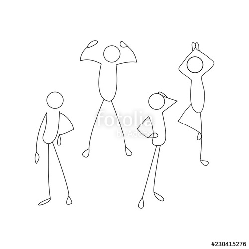 500x500 Set Of Stick People Vector For Web Stock Image And Royalty Free