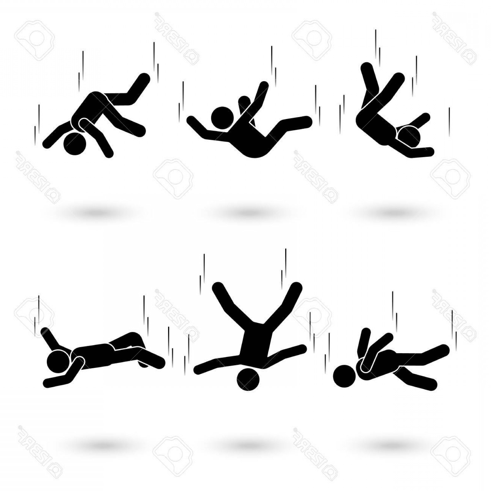 1560x1560 Photostock Vector Falling Man Stick Figure Pictogram Different