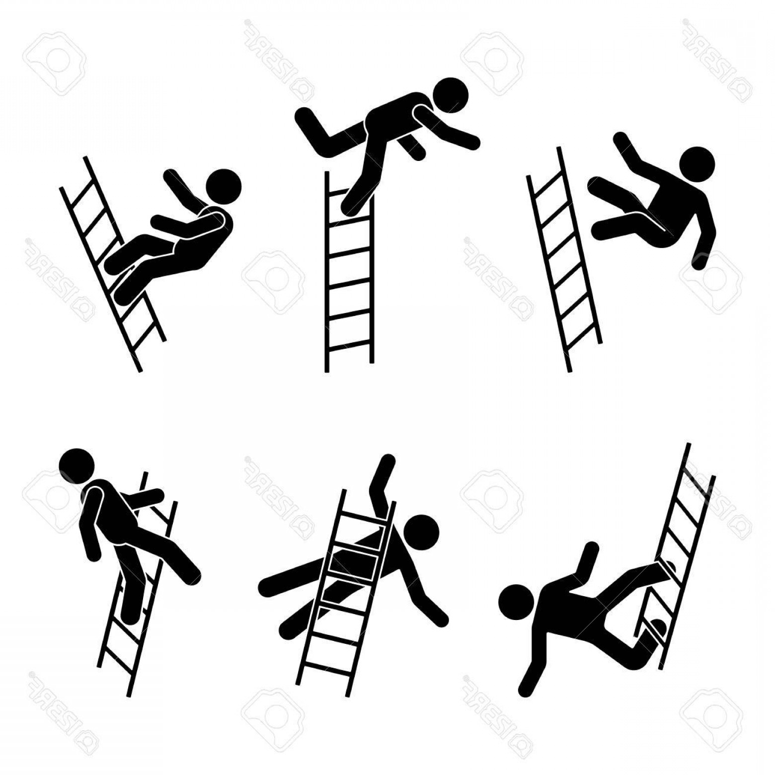 1560x1560 Photostock Vector Man Falling Off A Ladder Stick Figure Pictogram