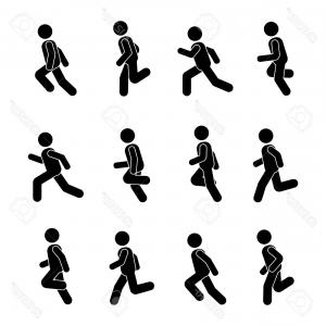 300x300 Photostock Vector Man People Various Running Position Posture