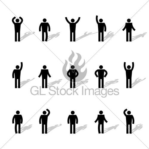 500x500 Set Of Stick Figures, Vector Illustration Gl Stock Images