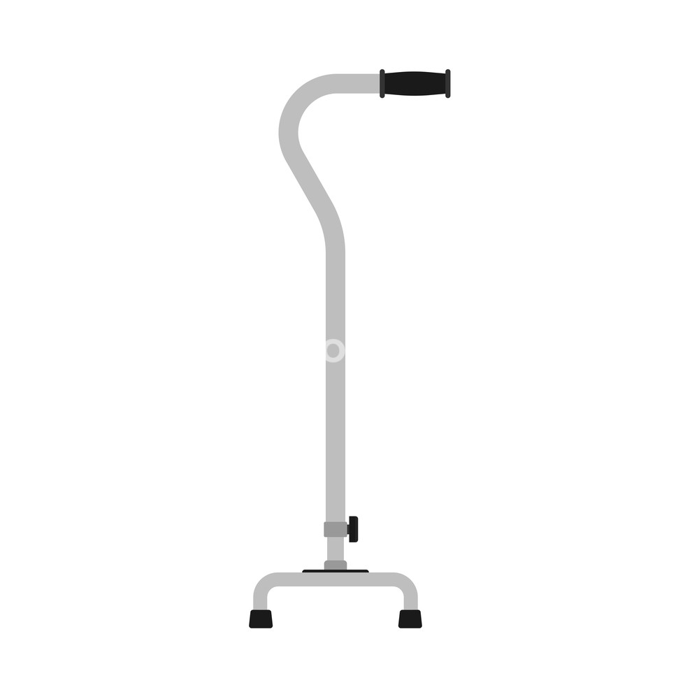 1000x1000 Walking Stick Person Vector Icon Old Cartoon Cane Medical Hand