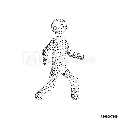 500x500 Stick Figure, Silhouette Of A Walking Person Vector Illustration