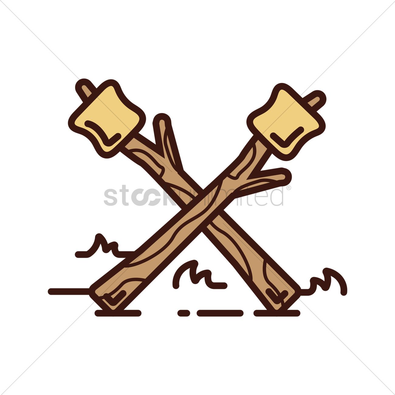 Marshmallow On A Stick Vector Image 1300x1300 Marshmallow On A Stick Vector Image