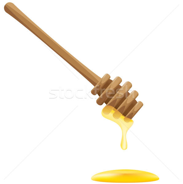 Honey Flowing Down A Wooden Stick Vector Illustration Vector 596x600 Honey Flowing Down A Wooden Stick Vector Illustration Vector