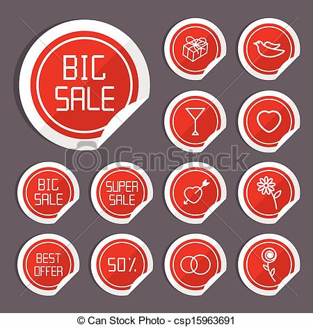 450x470 Flat Sale Stickers Sale Wedding Stickers Vector Flat