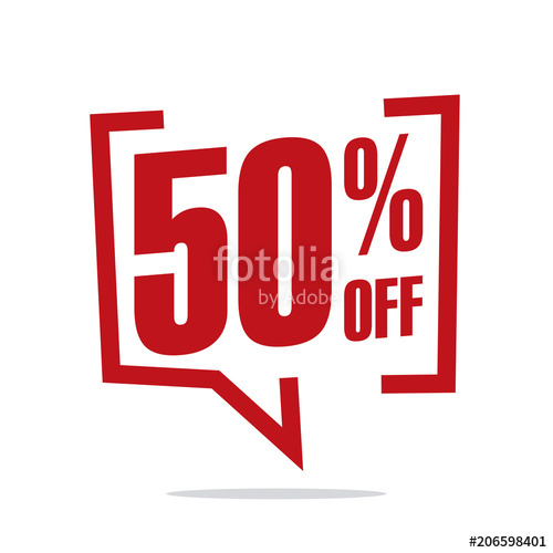 500x500 Percent Off Sale White Red Isolated Sticker Icon Stock Image