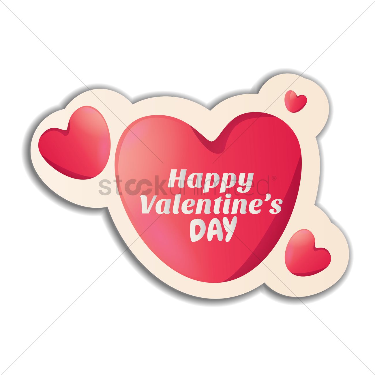 Happy Valentines Day Sticker Vector Image 1300x1300 Happy Valentines Day Sticker Vector Image