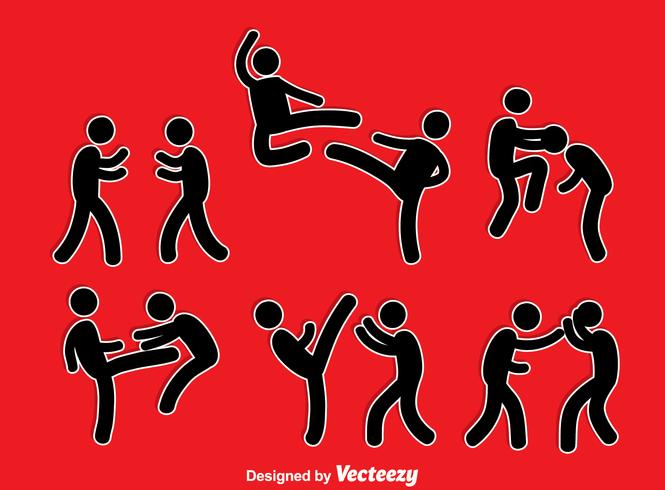 665x490 Muay Thai Silhouette Stickman Vector Stock Images