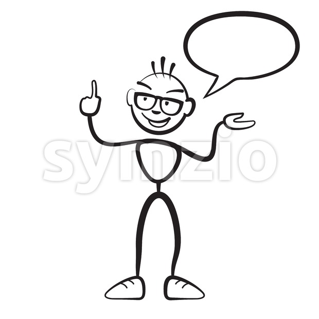 620x620 Stick Figure Man Persona With Speech Bubble Vector Illustration