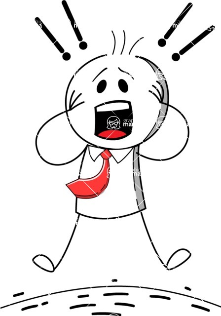 448x640 Stickman Vector Outline Doodle Illustrations Shocked Vector