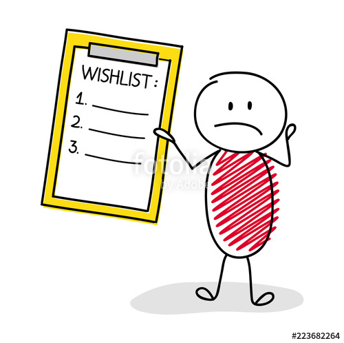 500x498 Wishlist With Cartoon Stickman Vector Stock Image And Royalty