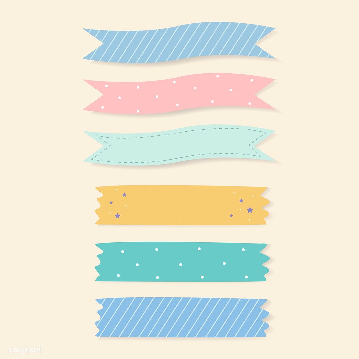 Colorful Patterned Adhesive Tape Vector Set Free Image 1200x1200 Colorful Patterned Adhesive Tape Vector Set Free Image
