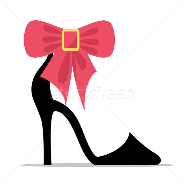 Womens Shoe With High Stiletto Heel And Bow Vector Vector 600x600 Womens Shoe With High Stiletto Heel And Bow Vector Vector