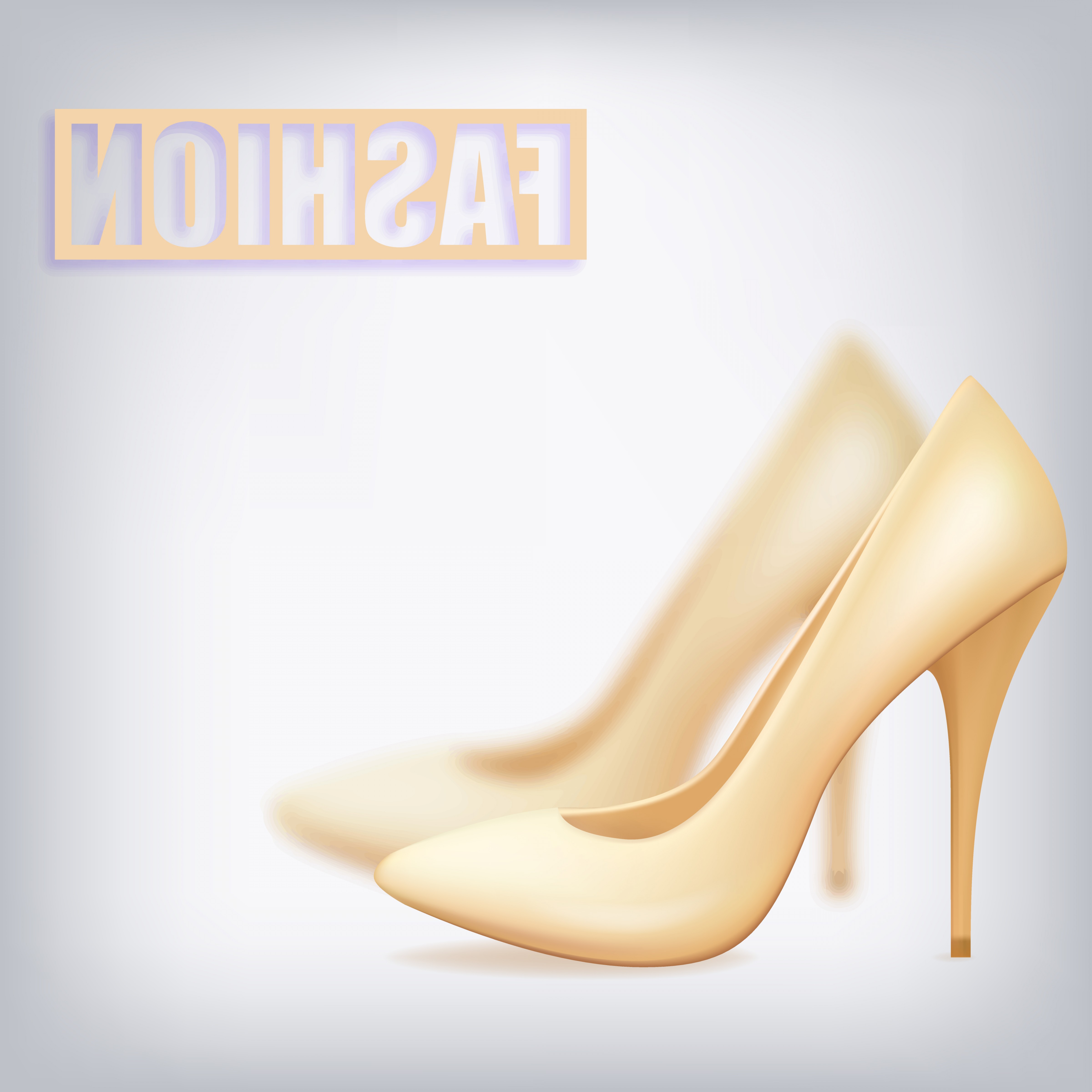 4800x4800 Realistic Beige Shoes On The Heel Of A Boat Fashion Vector