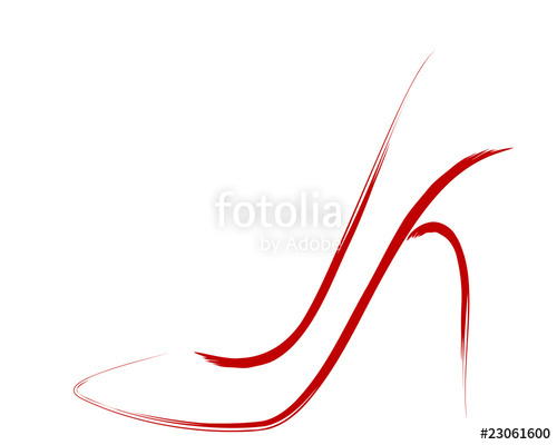 500x400 Red Stiletto, Sketch Stock Image And Royalty Free Vector