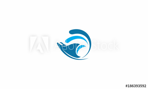 500x300 Fish, Stingray, Sea, Emblem Symbol Icon Vector Logo