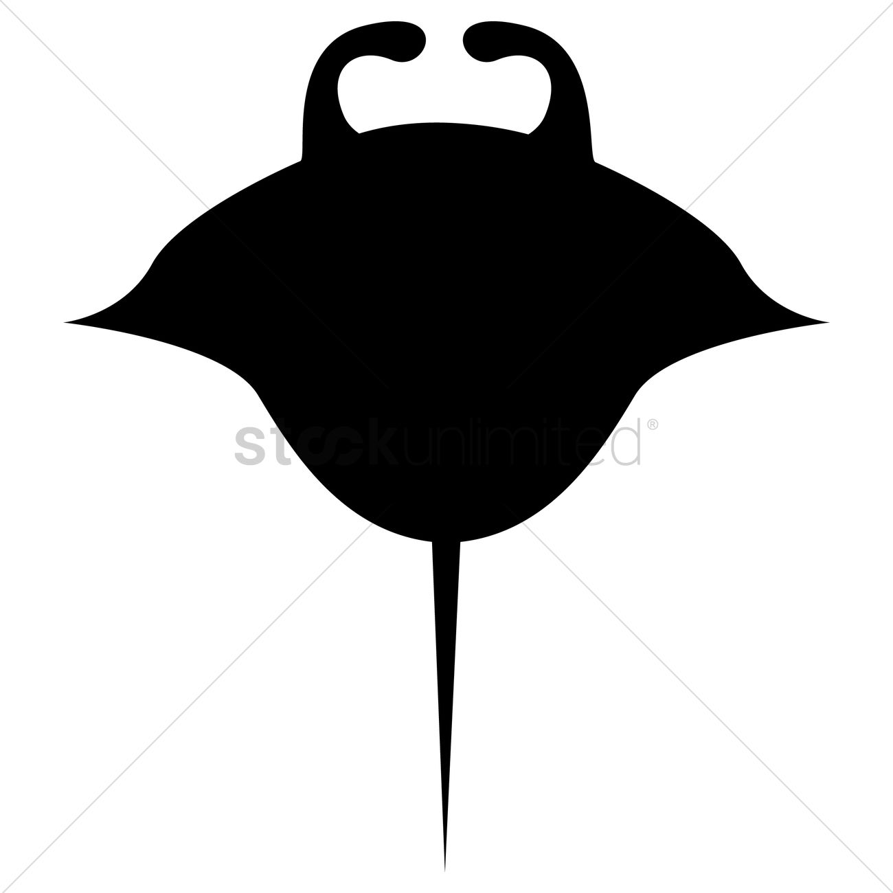 1300x1300 Silhouette Of Stingray Vector Image
