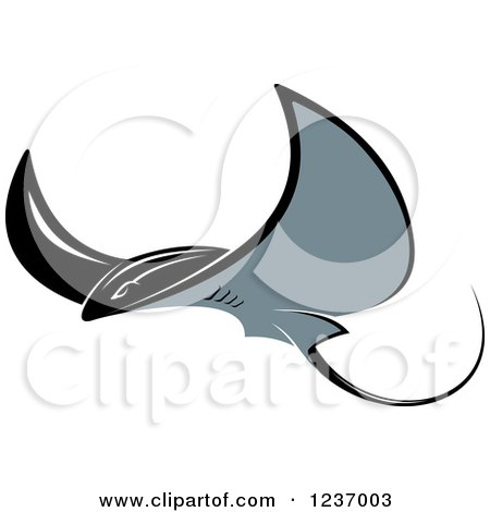 450x470 Clipart Of A Cartoon Purple Stingray