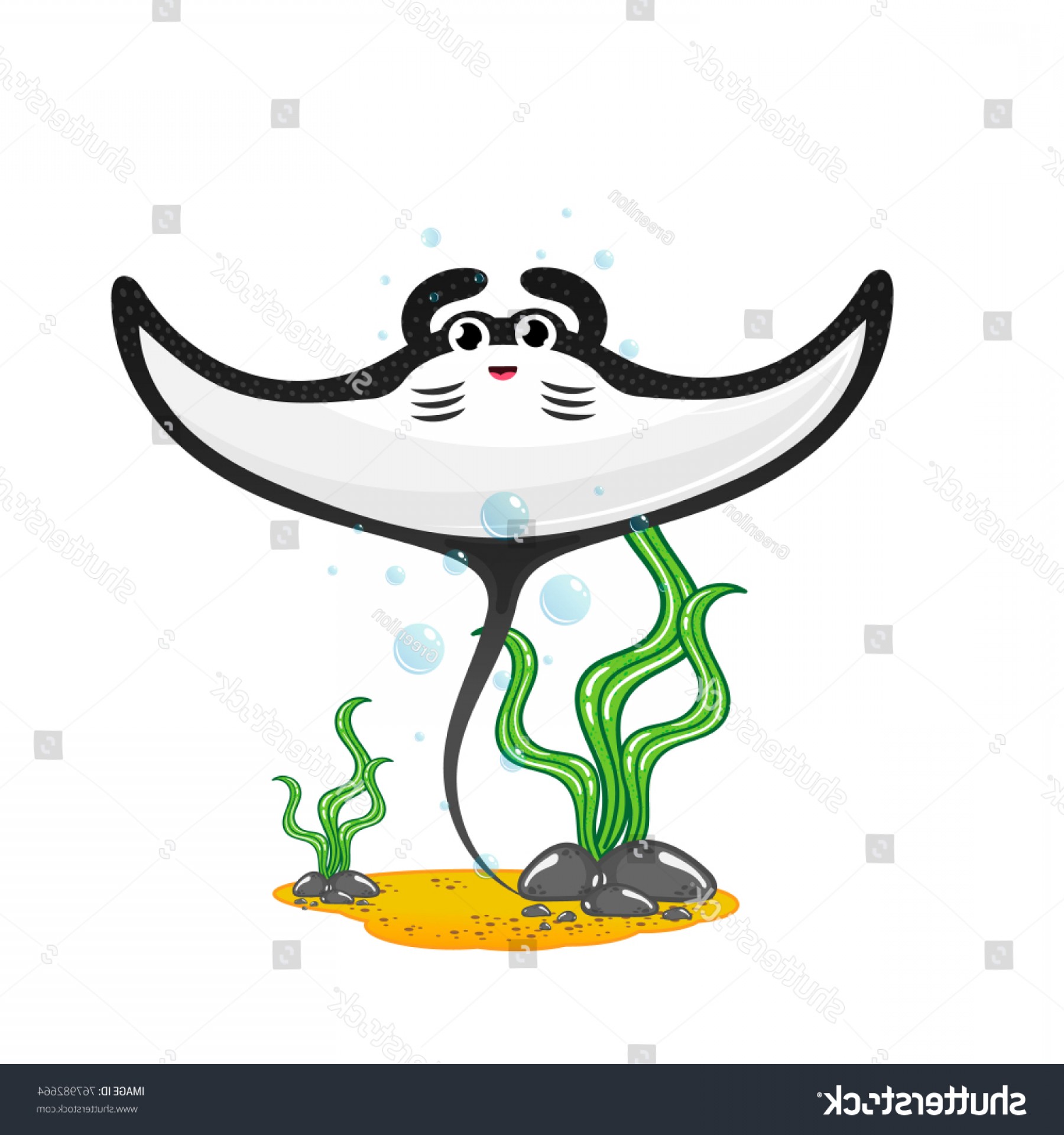 1800x1920 Cute Cartoon Stingray Isolated Vector Illustration Createmepink