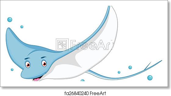 560x316 Free Art Print Of Stingray Cartoon Vector Illustration