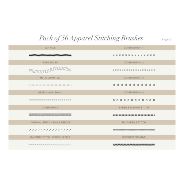 600x600 Pack Of Apparel Stitching Vector Brushes