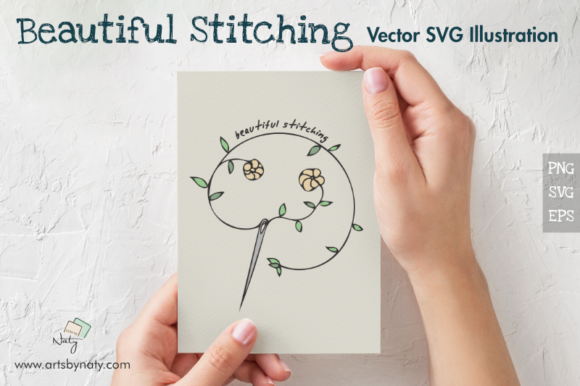 580x386 Beautiful Stitching Vector Illustration Graphic