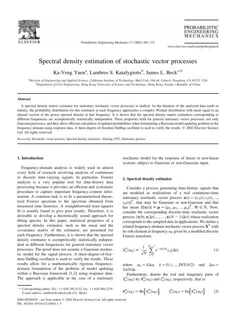 Spectral Density Estimation Of Stochastic Vector Processes 480x640 Spectral Density Estimation Of Stochastic Vector Processes