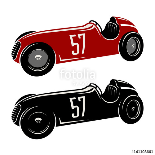 500x500 Racing Car Vector Illustration Vintage Sport Car Graphic Tee
