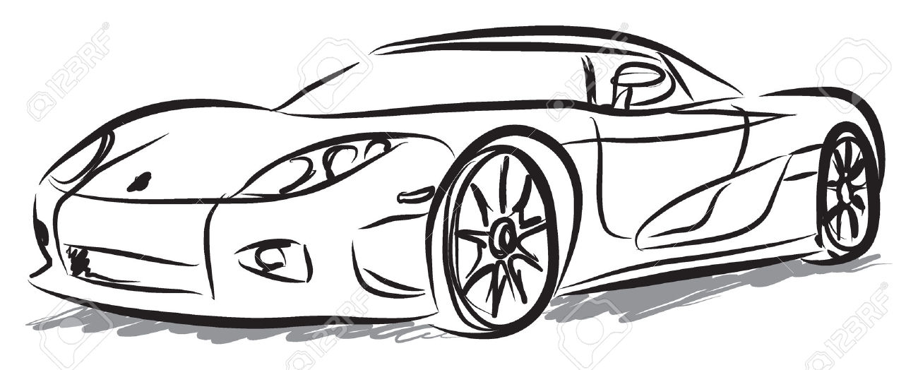 1300x524 Vector Race Car Clipart