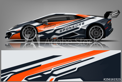 500x334 Car Decal Wrap Design Vector Graphic Abstract Stripe Racing