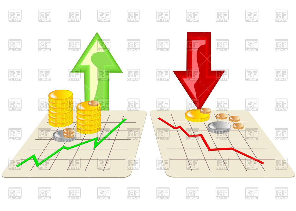 1200x855 Stock Market Graph Icons With Arrows Vector Image Of Business