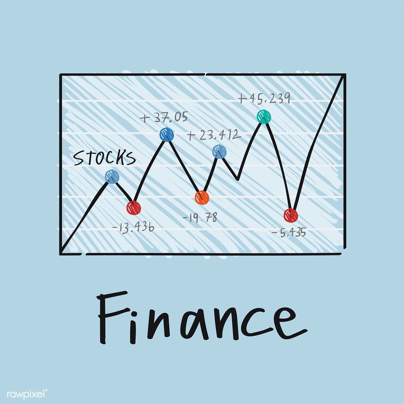 1400x1400 Fluctuation In Financial Stock Market Graph Illustration Free