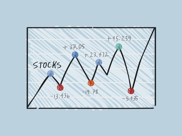 626x469 Fluctuation In Financial Stock Market Graph Illustration Vector