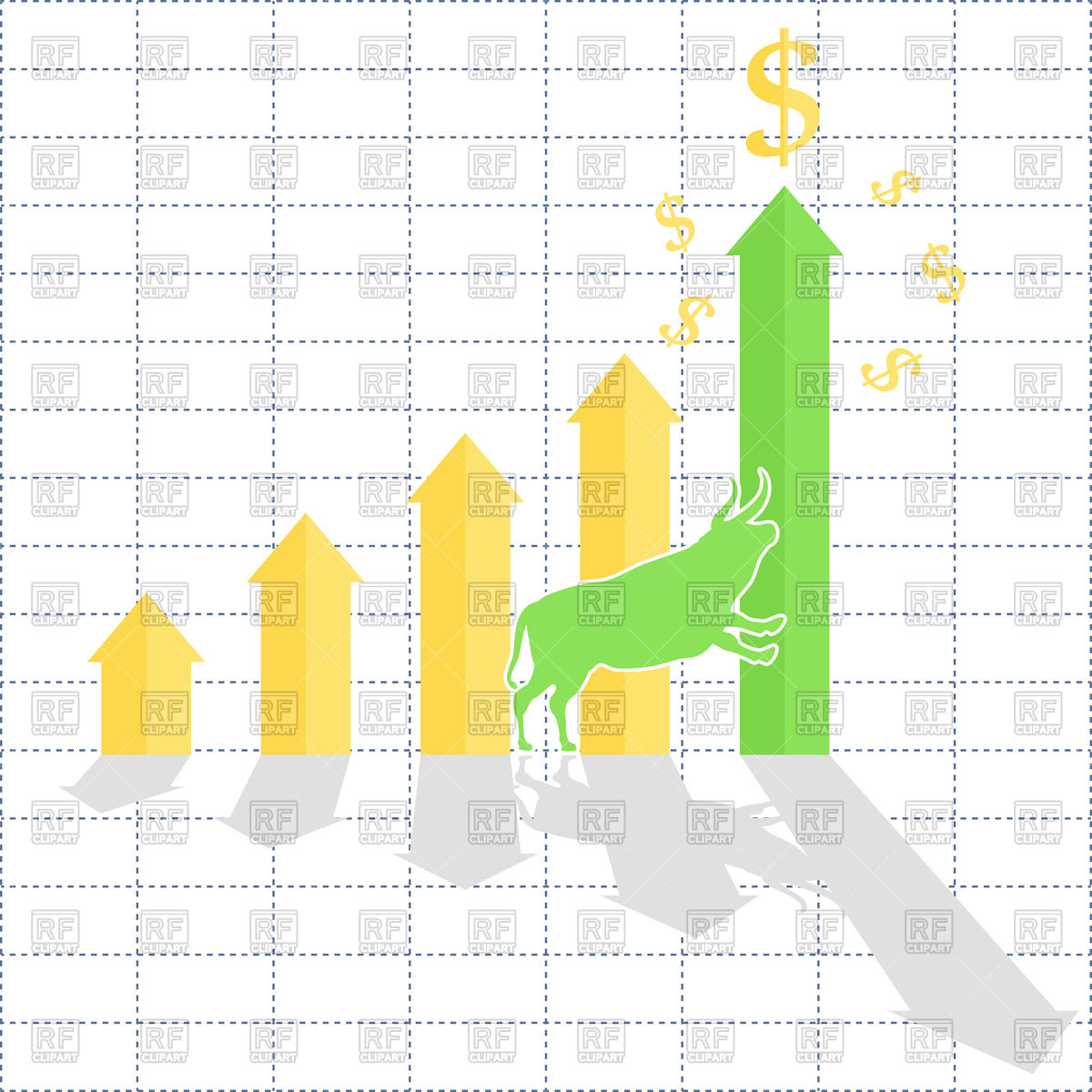 1200x1200 Growth Chart, Bull Trend On Stock Market Vector Image Of Business