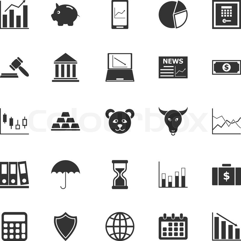 800x799 Stock Market Icons On White Stock Vector Colourbox