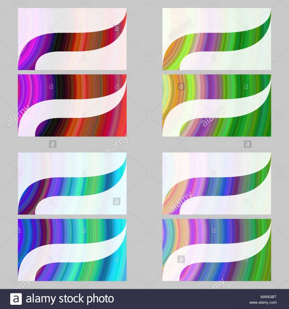 958x1024 Multicolor Abstract Business Card Template Set Stock Vector Art