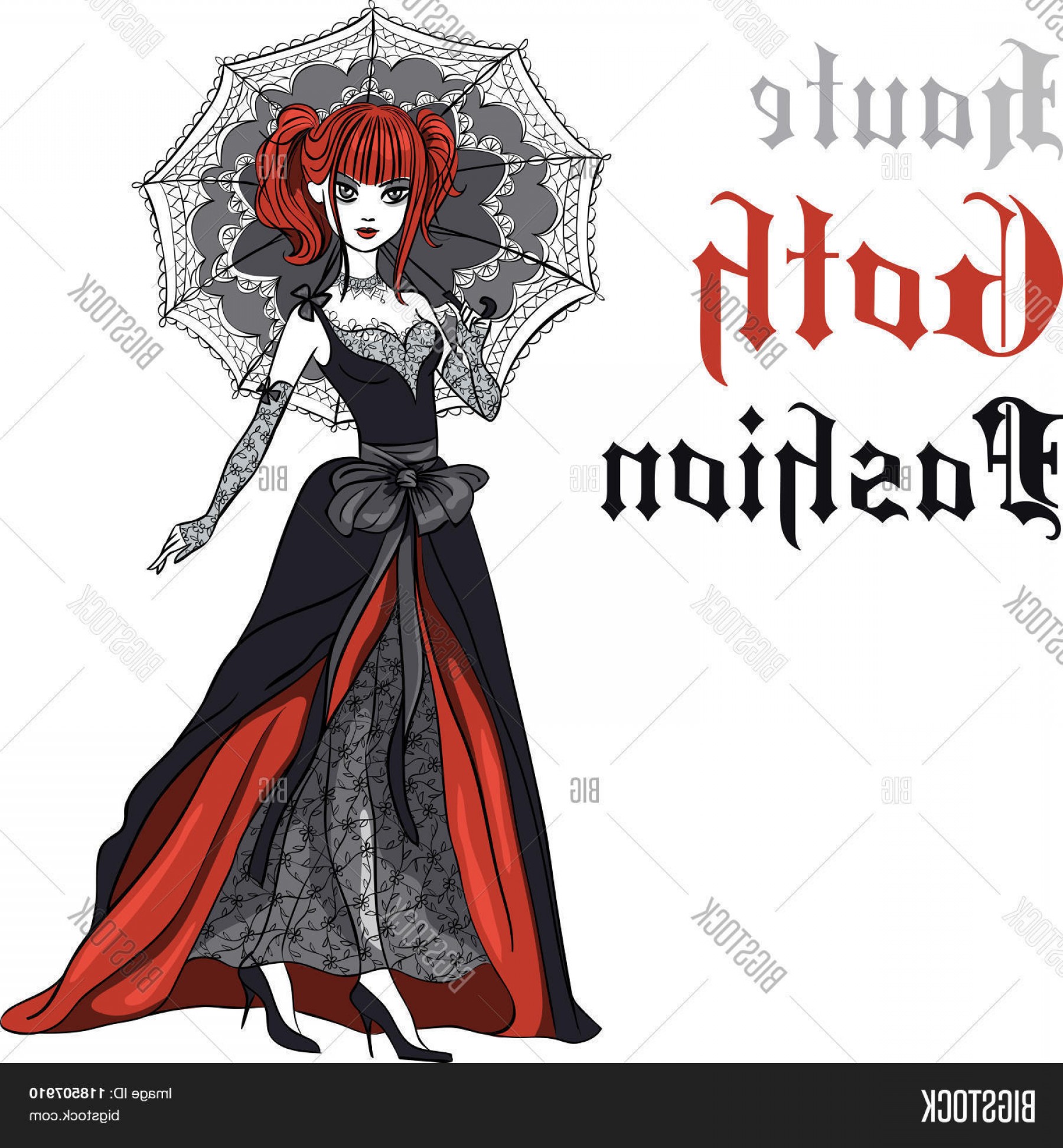 1800x1944 Goth Girl Vector Graphics Handandbeak